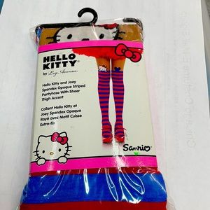 Hello Kitty spandex opaque striped pantyhose